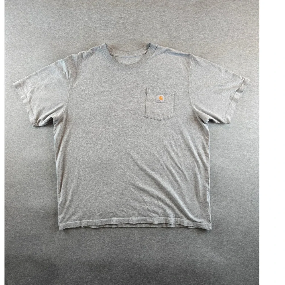 Carhartt T-Shirt Mens XL Heathered‎ Gray Short Sleeve K87 PRT Original Fit Work